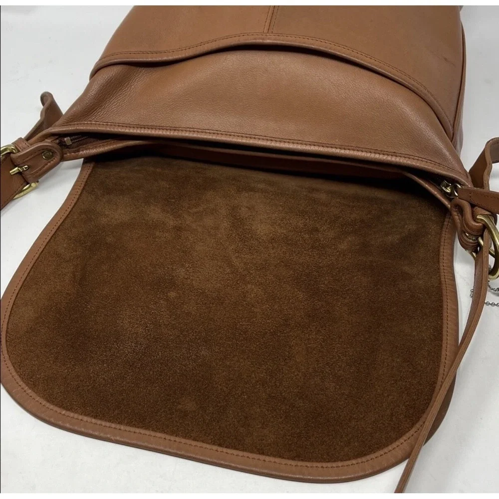 Vintage Coach Whitney 4115 Flap Crossbody Brown Leather USA 90s 12x11